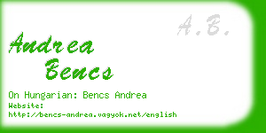 andrea bencs business card